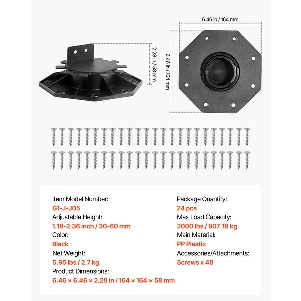 UIMOSO Deck Blocks, 2000lbs / 907.18kg Load Capacity Deck Support
