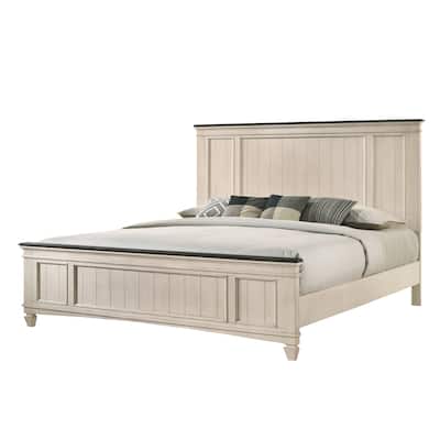 Roseanne Cream Brown Panel Bed