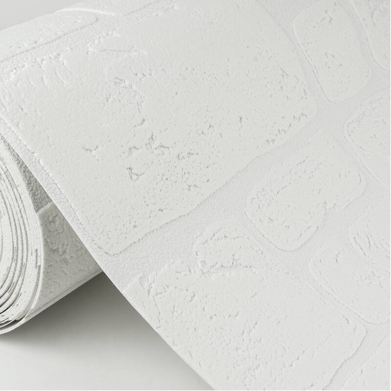 Brewster Gaffrey White Stone Paintable Wallpaper - 396in x 20.9in x 0.025in