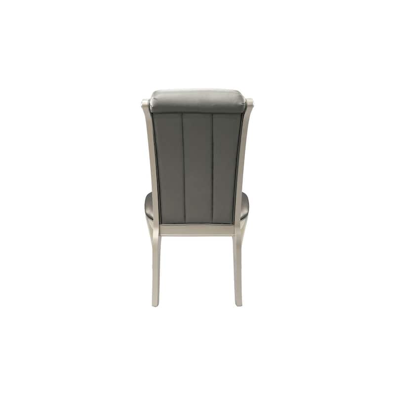 Geovanni Silver Faux Leather Dining Room Set