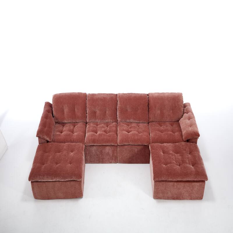 Modular Convertible Cushioned Sleeper Sofa Set