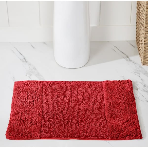 slide 2 of 79, Better Trends Bath Rug 100% Cotton Water Absorbent Tufted Bathroom Rugs for Shower, Sink Mats Machine Wash Granada Collection 17" x 24" Rectangle - Red