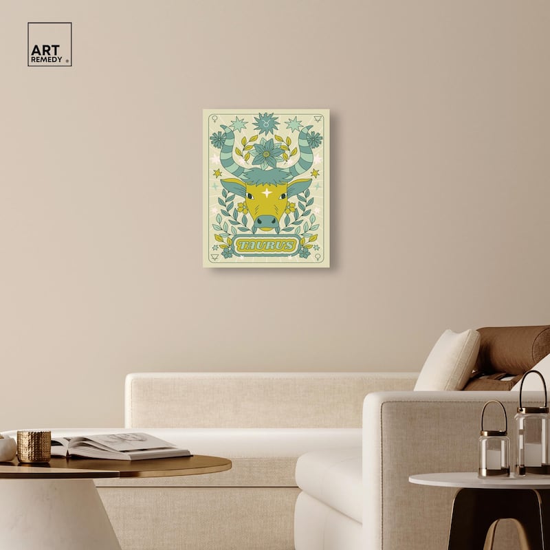 Taurus Stars Card Canvas by Art Remedy, Gallery Wrapped