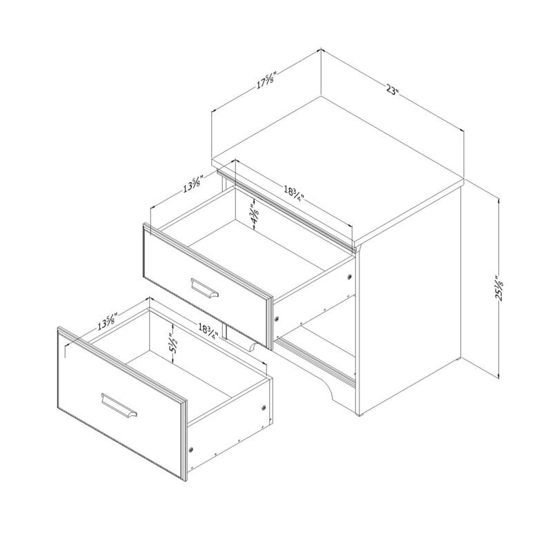 Versa Country Cottage 2-drawer Nightstand