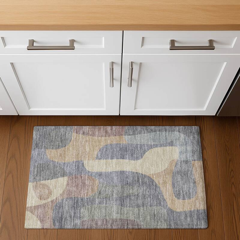 Premium Washable Super Soft Contemporary Siena Mayfield Rug - Gray - 1'8" x 2'6"