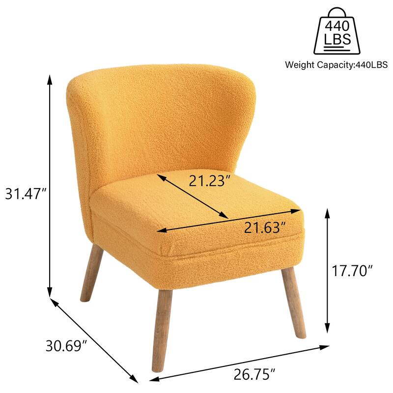 2SET Mid Century Linen Accent Chair