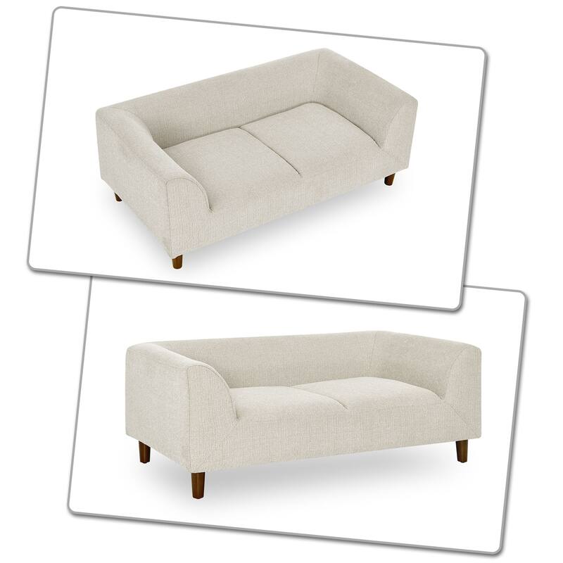 Modern Minimalist Linen Fabric Upholstered Pet Sofa, For Medium and Large Dogs