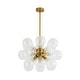 preview thumbnail 46 of 56, 18-Light Cluster Blue Glass Bubble Chandelier - 25in Wide Gold
