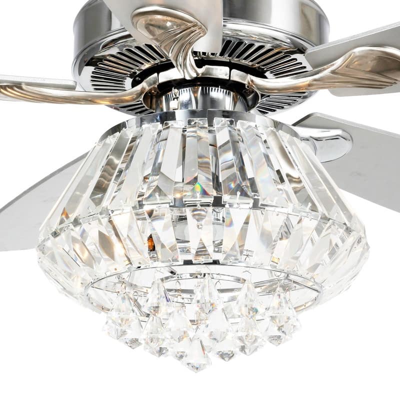 52-inch Crystal Chandelier Ceiling Fan with Light and Remote Control