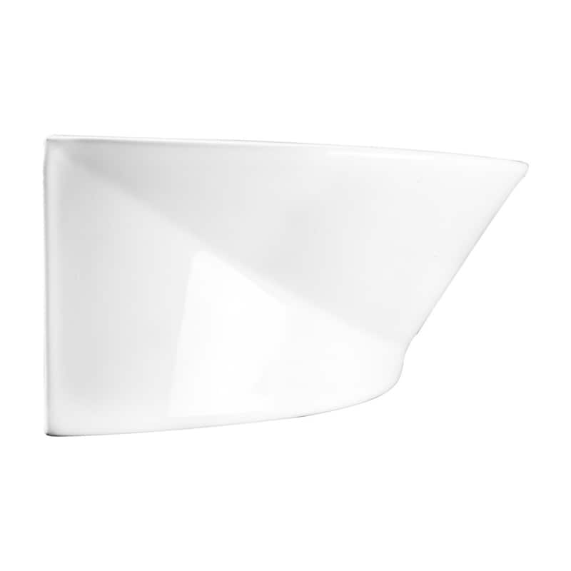 Juniper White Ceramic Wall Mounted Vessel Sink with Overflow and Faucet Hole