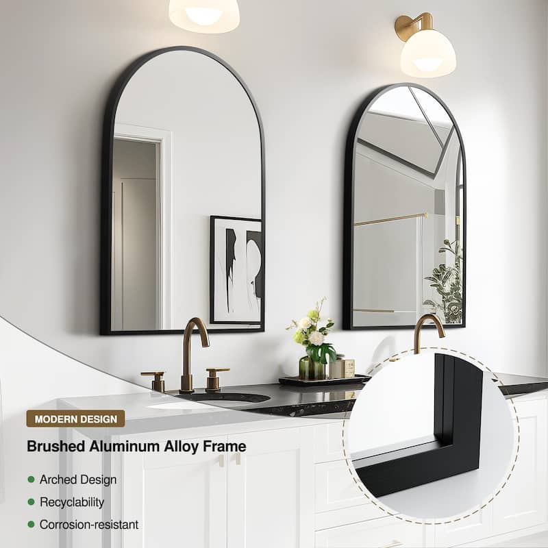 Modern Arch Wall Mirrors for Bathroom Vanity Mirror(Set of 2) - 36*24