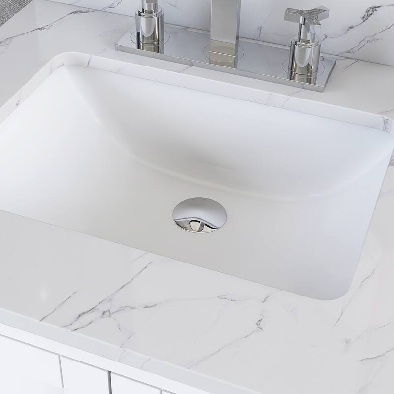 60 inch Plywood Double Sink Freestanding Bath Vanity with White Marble Top - 60" x 22"
