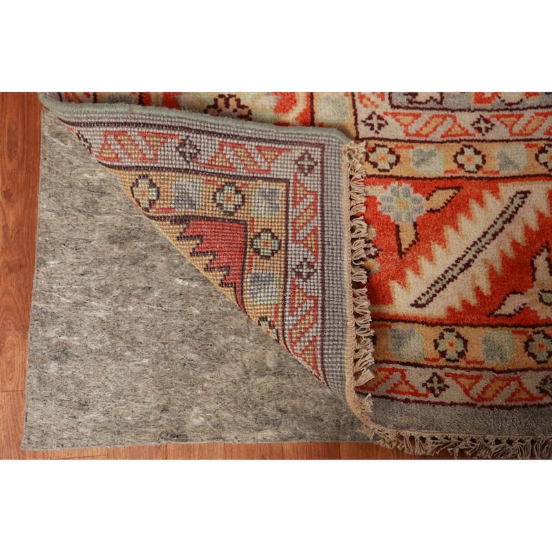 All-Over Gray Oushak Indian Large Rug Hand-Knotted Wool Carpet - 11'11" x 14'7"