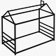 preview thumbnail 5 of 16, House Platform Bed with Roof and Chimney Design, Twin Size - Sturdy Metal Frame for Kids' Room, Black