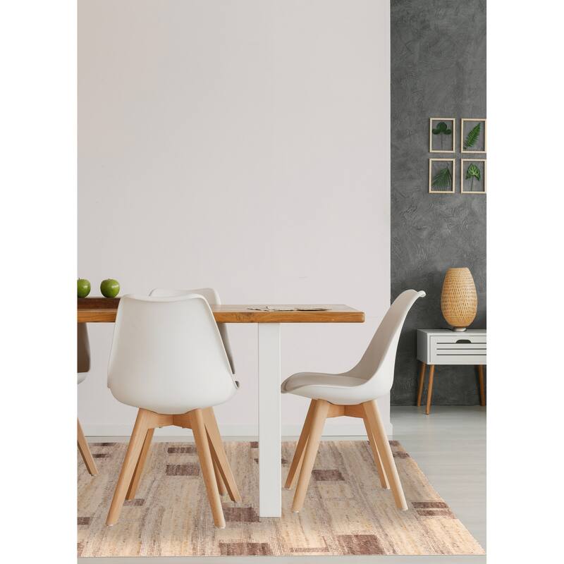 ECARPETGALLERY Hand-knotted Opulence Beige Wool Rug - 7'11 x 9'5