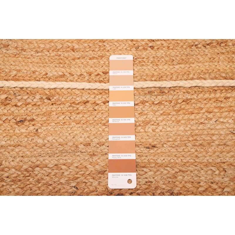 ECARPETGALLERY Braided Weave Palas Denizli Tan Jute Rug - 5'4 x 7'5