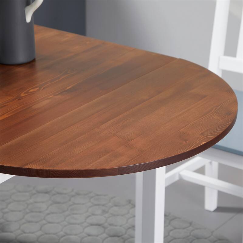 55" Solid Wood Kitchen Table, Drop Leaf Tables, Folding Dining Table