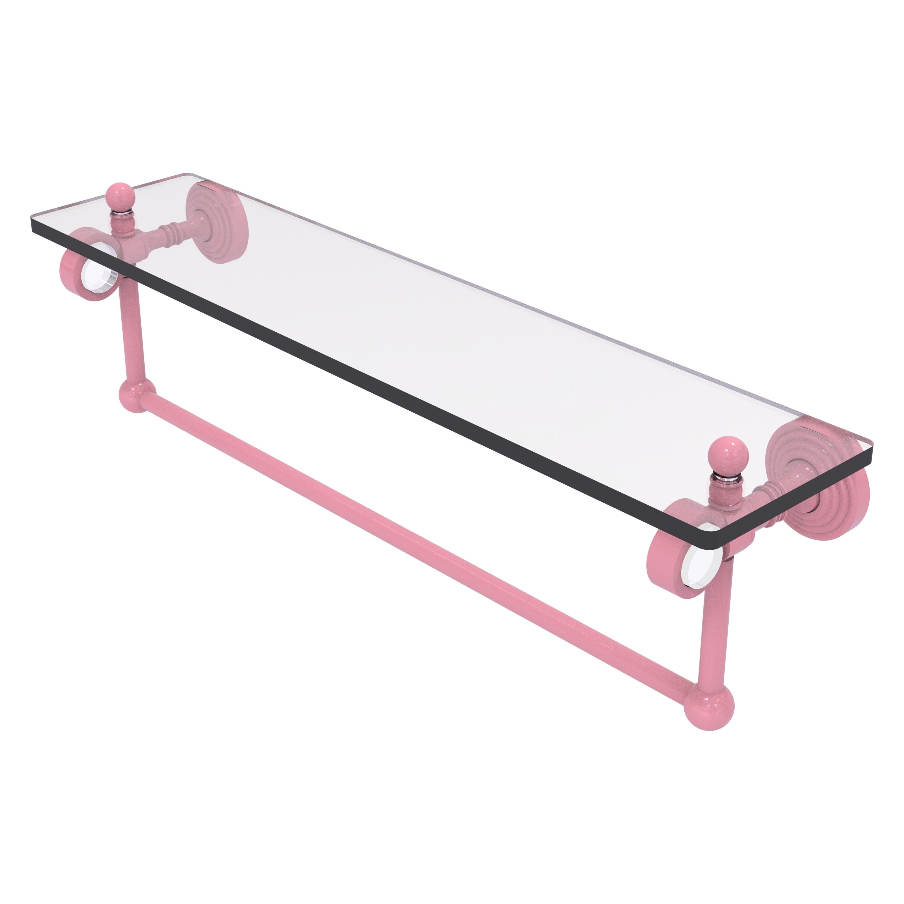 Allied Brass Pacific Grove Collection 16 Inch Glass Shelf with Towel Bar