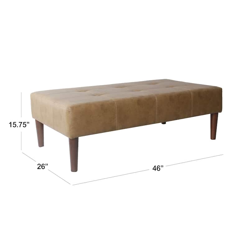 HomePop Tufted Coffee Table Ottoman - Full Leather