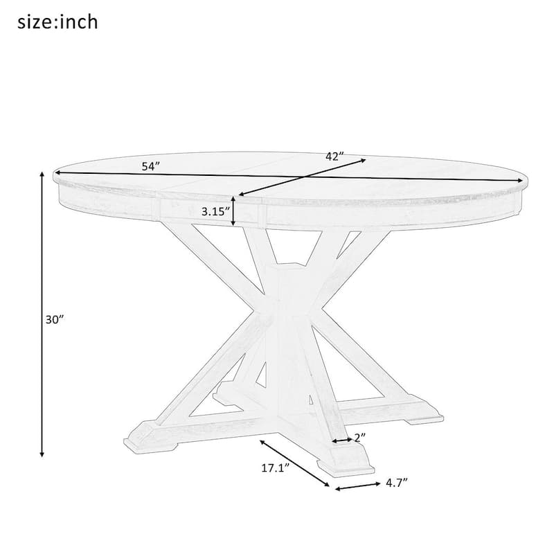 5-Piece Dining Set with Extandable Round Table