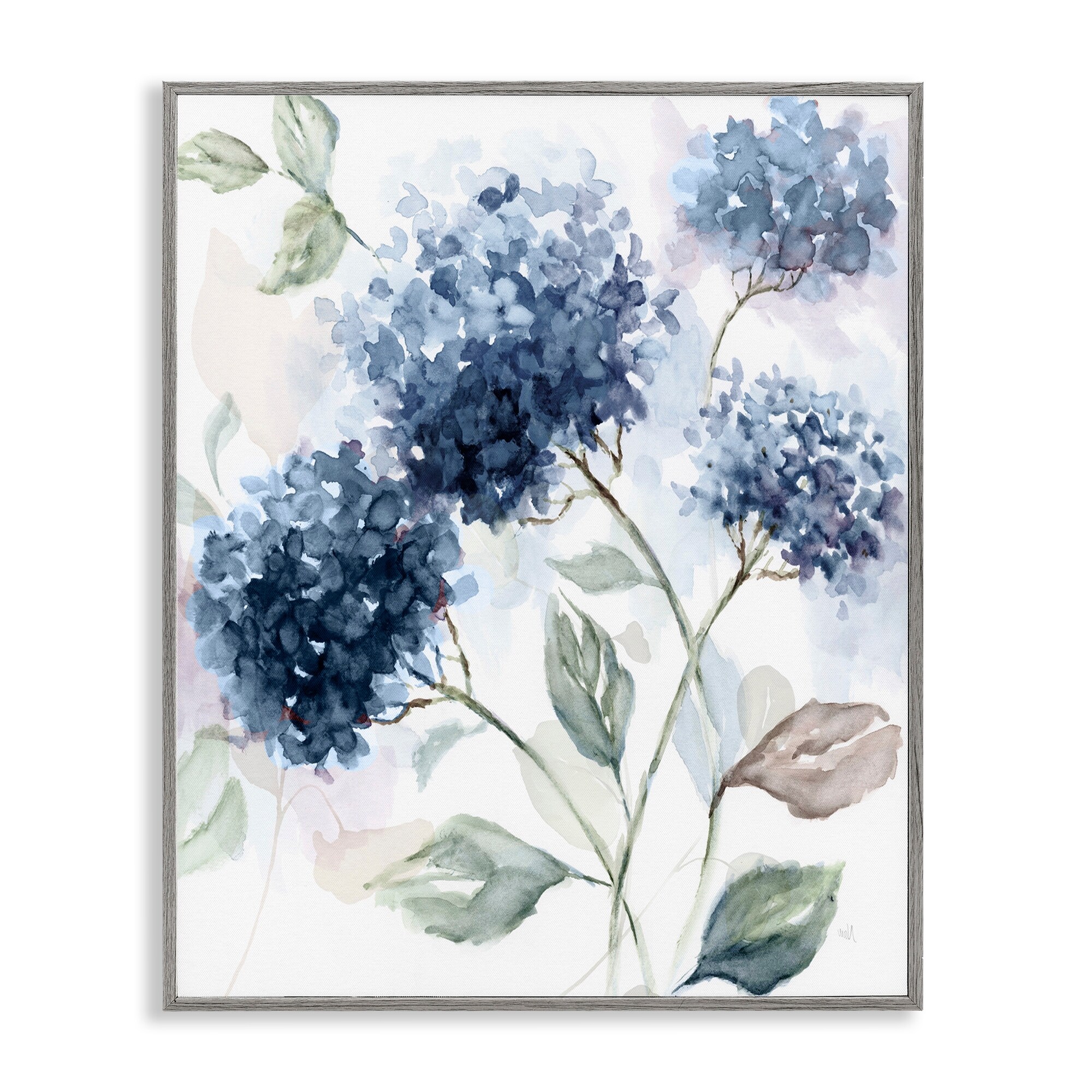 Stupell Soft Hydrangea Breeze Framed Giclee Art Design By Nan