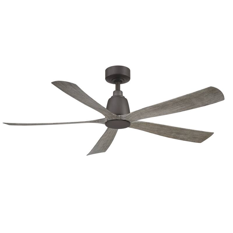 Kute5 52 inch Indoor/Outdoor Ceiling Fan with Weathered Wood Blades - Matte Greige