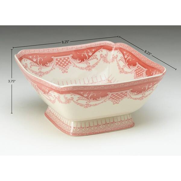 Studdard Ceramic Serving Bowl, Dark Pink/Cream