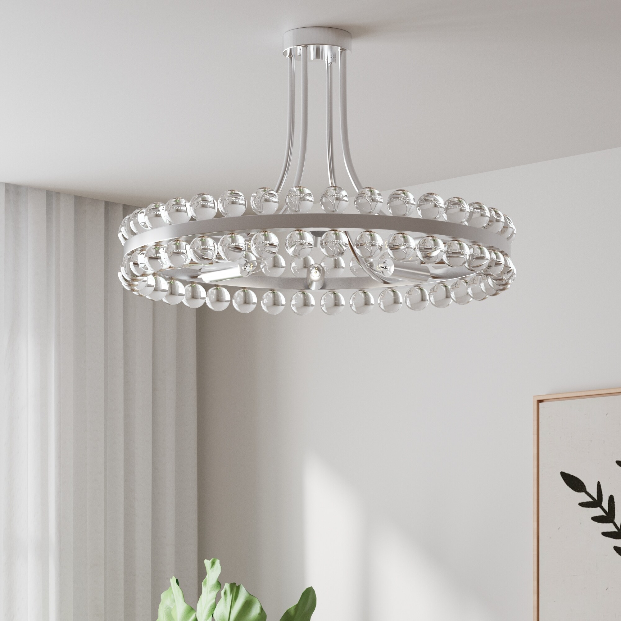 Maxax 8 - Light 24'' Chandelier Style Circle Semi Flush Mount - N/A