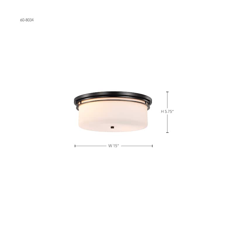 Nuvo Lighting 60/8034 Warren 2 Light 15" Wide Flush Mount Drum Ceiling