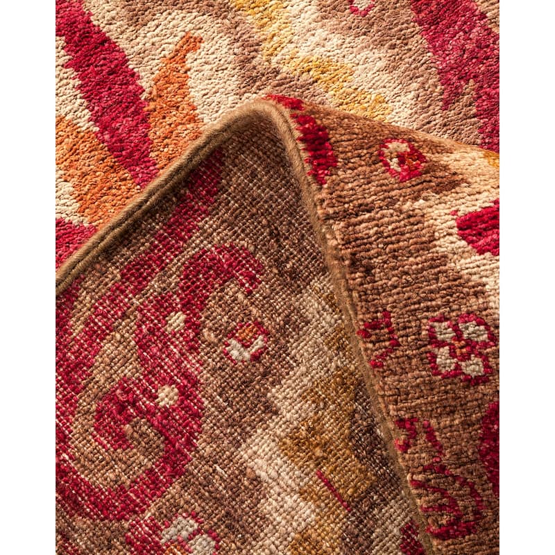 Overton Hand Knotted Wool Vintage Inspired Modern Contemporary Suzani Brown Area Rug - 10' 1" x 14' 2"
