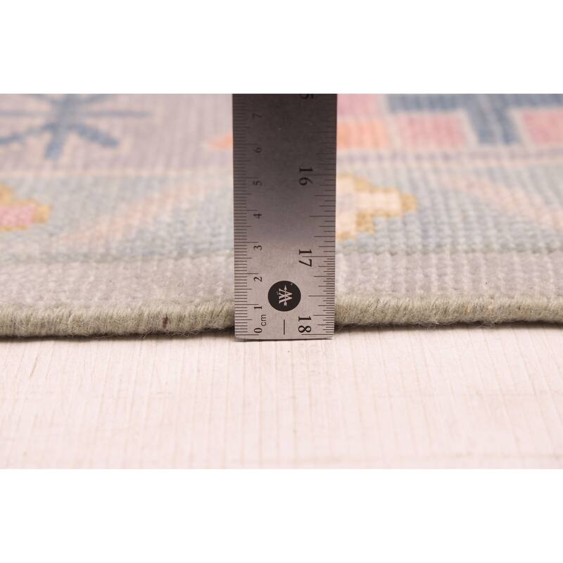 ECARPETGALLERY Hand-knotted Modern Oushak Light Grey Wool Rug - 9'0 x 11'9