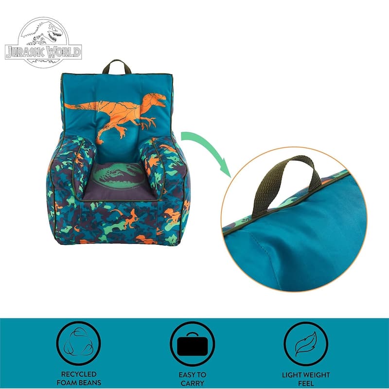 Jurassic World Kids Bean Bag Chair with Carry Handle