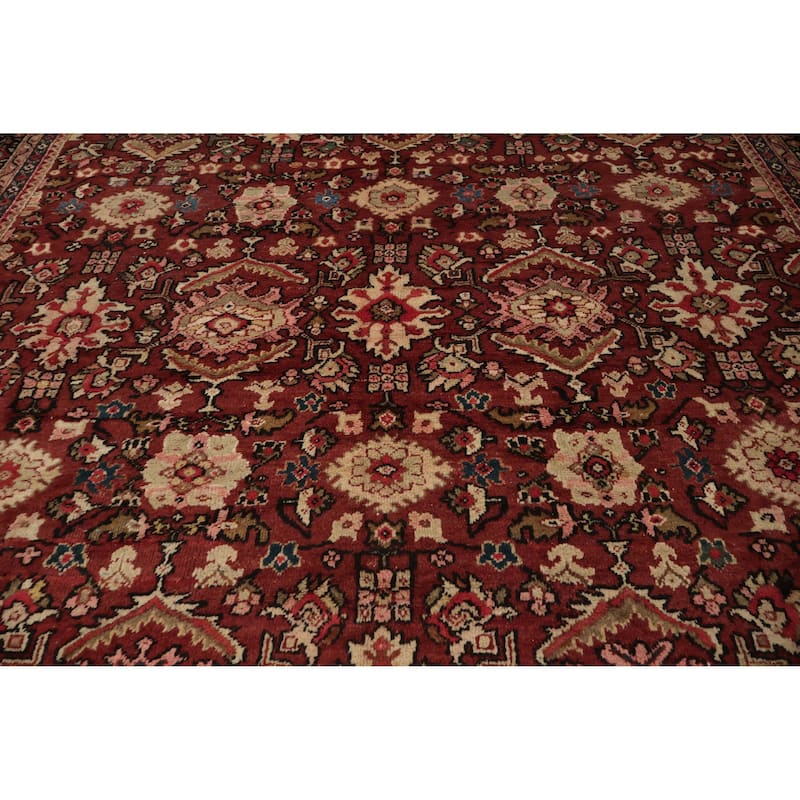 Hand Knotted Oriental 100% Wool Carpet Traditional Floral Oranges & Rust Mahal Area Rug - 12' 0'' X 10' 3''