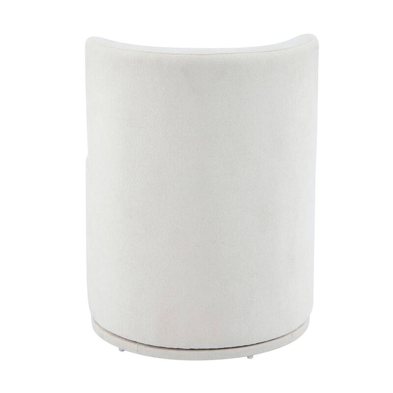 Roomfitters Modern Swivel Upholstered Side Chair for Vanity or Living Room, Beige Fabric