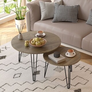 27.56'' Round Nesting Coffee Table Set of 2 - Bed Bath & Beyond - 41062815