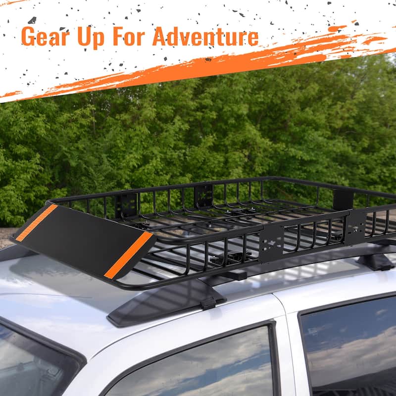 Roof Rack Basket Carrier with Extension Car Top Luggage Holder