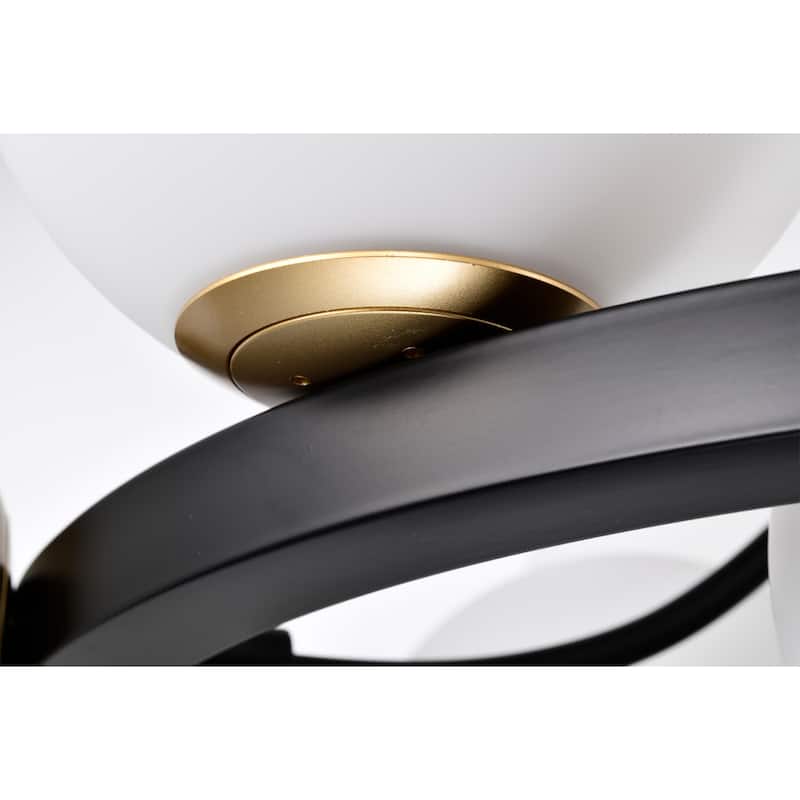 Coraline 30 Inch Sputnik Modern Ceiling Lighted Chandelier Matte Black Finished 12-Light - N/A