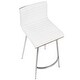 preview thumbnail 9 of 28, Mason Contemporary Swivel Counter Stool Upholstered in Faux Leather (Set of 2) - N/A