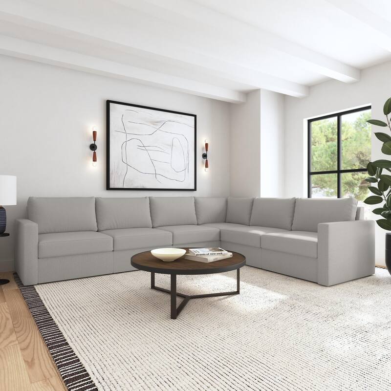 Flex 6-seat Upholstered Modular Sectional by Flexsteel - 134" x 35" x 103"