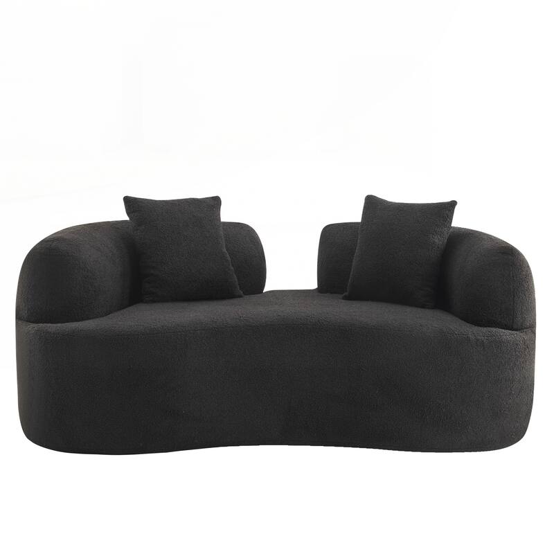 66.93 Inch Curved Loveseat Compression Sponge Sofa