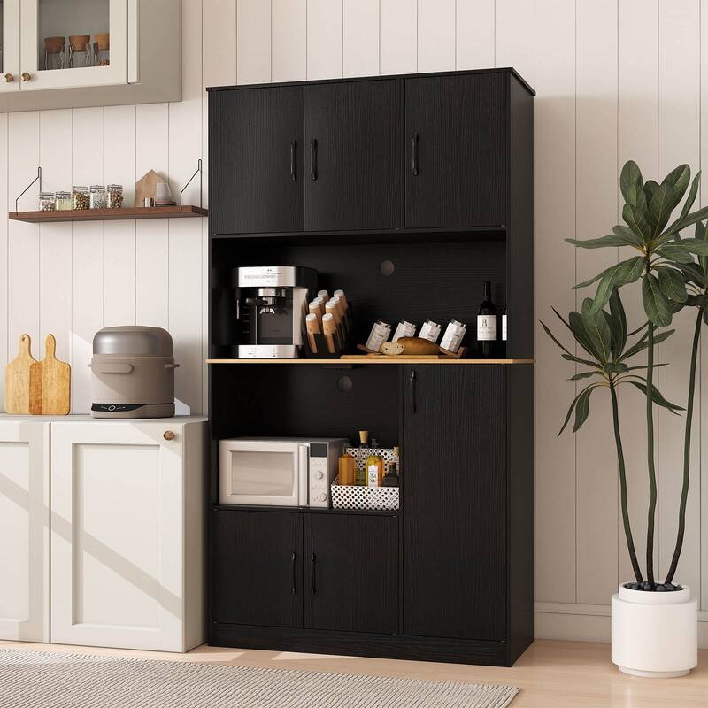 Costway 71" Tall Kitchen Pantry Cabinet with Charging Station - See Details