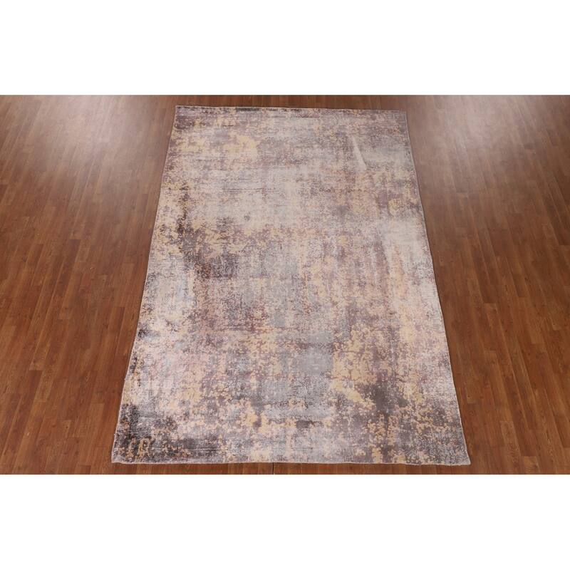 Multi-Color Modern Abstract Oriental Area Rug Handmade Wool Carpet - 6'7"x 9'10"