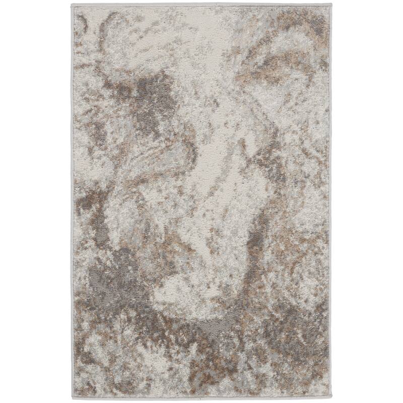 Power Loomed Abstract Modern Non Skid Stain Resistant Low Pile Area Rug - 36' X '24' X '0.25