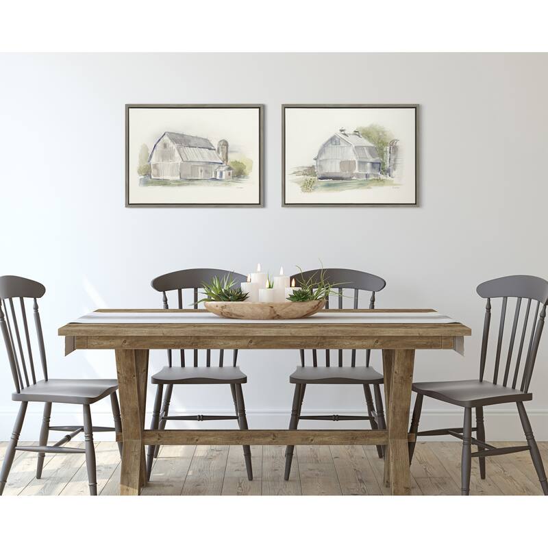 Kate and Laurel Sylvie Barn 1 Framed Canvas by Patricia Shaw