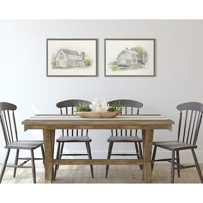 Kate and Laurel Sylvie Barn 1 Framed Canvas by Patricia Shaw