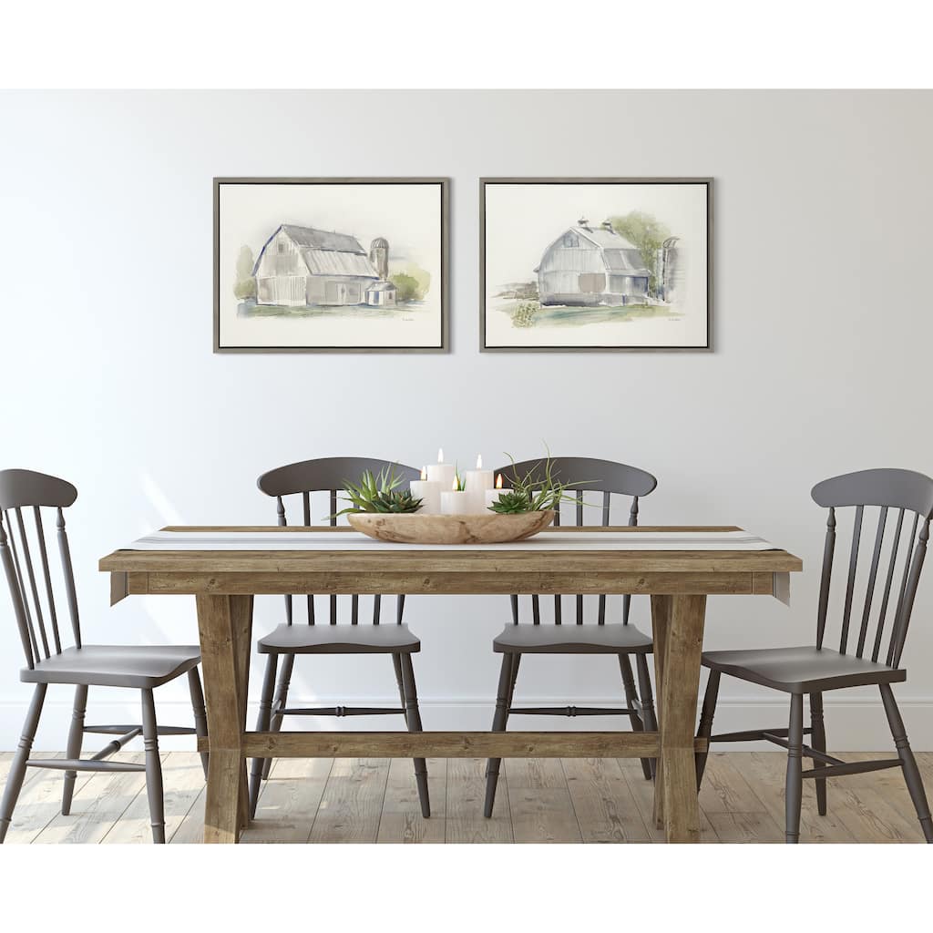 Kate and Laurel Sylvie Barn 1 Framed Canvas by Patricia Shaw