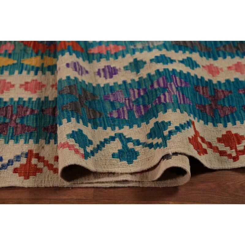 Palace Size Kilim Oriental Rug Hand-Woven Wool Carpet - 9'11"x 16'4"