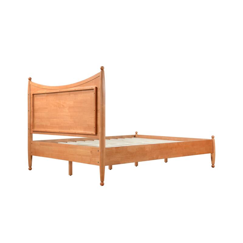 Christopher Knight Home - Classic Transitional Wooden Platform Bed with Curved Headboard