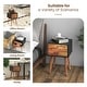 preview thumbnail 5 of 10, Costway End Table W/Drawers and Storage Wooden Mid-Century Accent Side