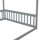 preview thumbnail 36 of 49, Full Size Canopy Frame Floor Bed with Fence